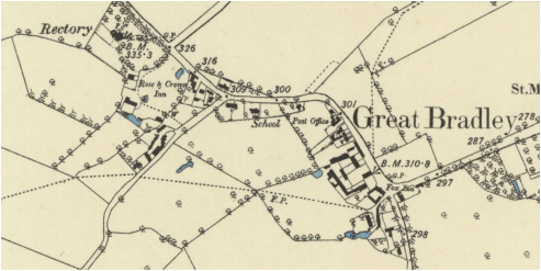 1855 map of Great Brdley centre