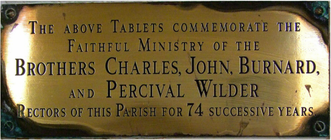 brass plaque for the Wilder brothers