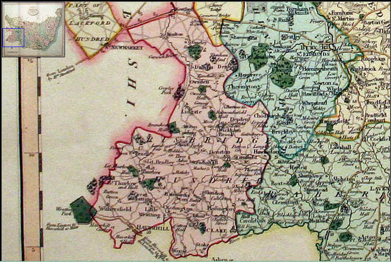 coloured map of West Suffolk