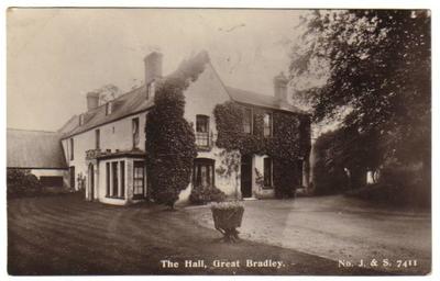 picture of Great Bradley Hall from 1915 post card