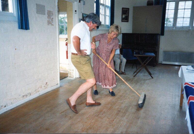 David Pettet and Barbara Buchs sweeping 