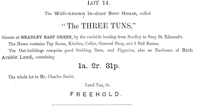 1883 Sale details for The Three Tuns