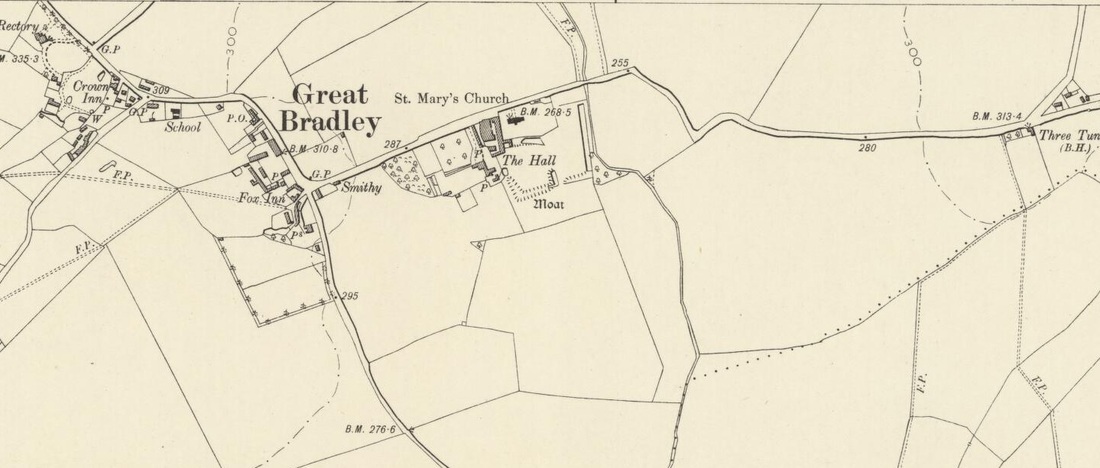 map of Great Bradley