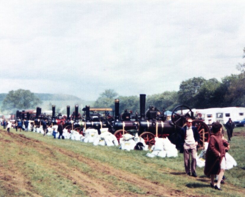 row of steam engines