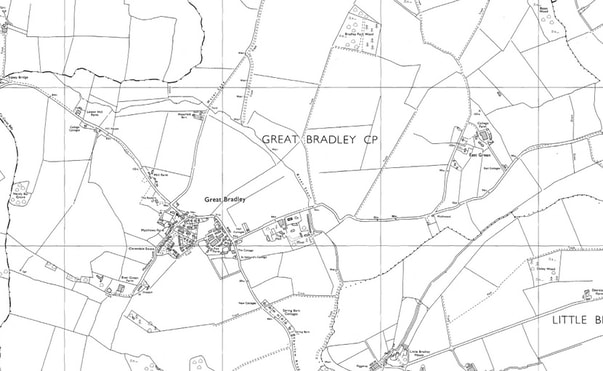 1980 map of Great Bradley area
