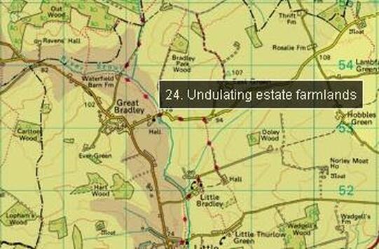 map showing undulating estate farmlands